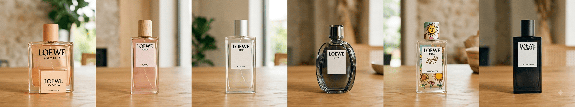 Perfumes Loewe: Solo Ella, Aura, Aire, Quizás e Ibiza