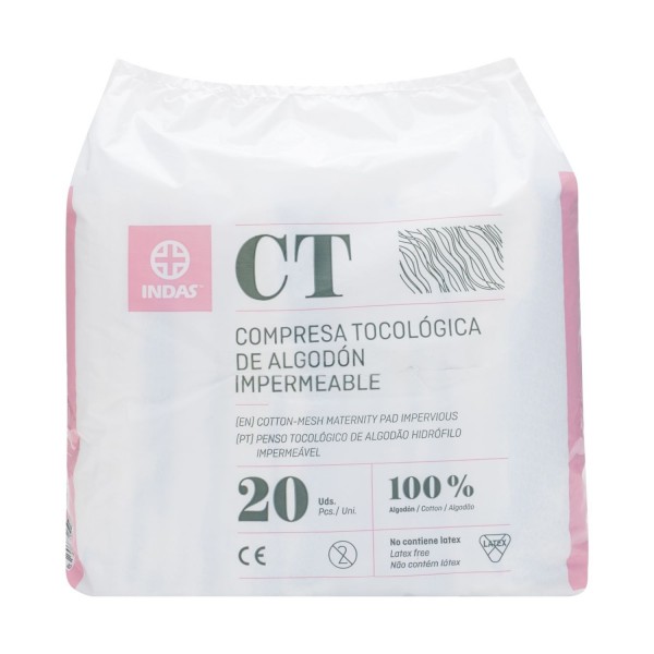 Indas Compresas de Algodon 20 Uds