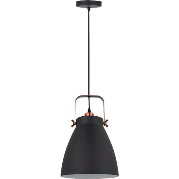 Lámpara de techo, colgante, e27, negro + cobre, ø270 x 1200 mm